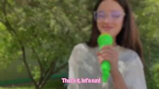 A cute girl apologized to me in the forest, so I fucked her