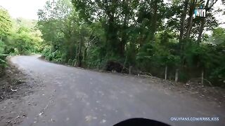 The first ride on a motorcycle with a stranger and hard sex