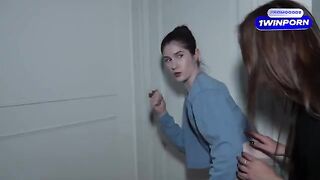 Two curious step-sisters got passionate while spying on their step-parents