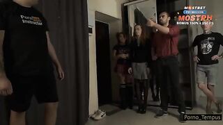 Redhead Russian schoolgirl gets fucked by teachers in a steamy orgy