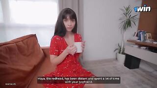 The girl is fucking with her boyfriend's best friend because he cheated on her