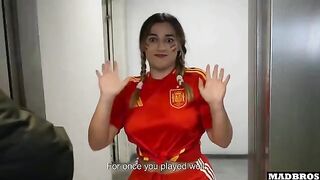 A Spanish supporter got fucked in anal and DP after the soccer match