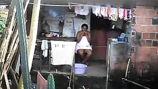 A black beauty did not know about the hidden camera in the room