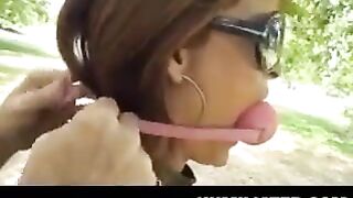 A bunch of girls tied up in a special way to please everyone