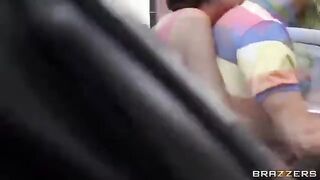 The young guy with his friends fucked in the car two whores