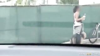 The young guy with his friends fucked in the car two whores