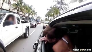 The young guy with his friends fucked in the car two whores