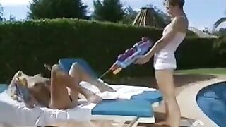 Skinny girl delicately caresses her lesbian lover