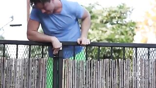 A busty brunette gets fucked by her neighbor in this hot scene