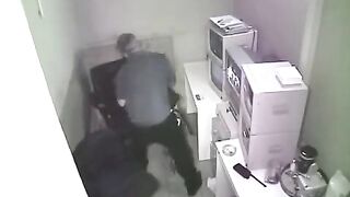 The employee was photographed having sex at work by a camera