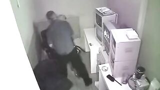 The employee was photographed having sex at work by a camera