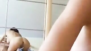 A couple enjoys private time with an excellent blowjob scene, captured in a homemade style