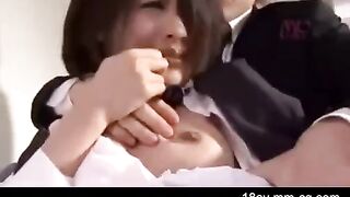 Asian brother forced rough sex on his younger sister, a common theme in similar videos
