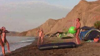 A badminton game with a twist, featuring complete nudity