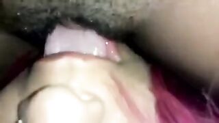 The cameraman forced the girl to lick her girlfriend’s hairy Latin pussy