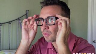 The guy tore off red underwear from a girl and fucked her hard