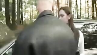 I put the girl on the hood of the car and began to tear her