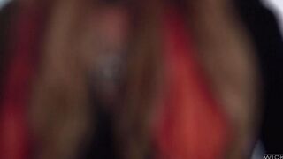 Three flaps fucked a blonde in sexy stockings, amazing view