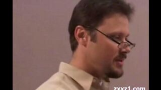 The teacher put a dirty girl into cancer and finished it in his mouth
