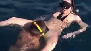 Two aqua-technicians fuck at the bottom of the sea