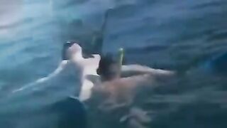 Two aqua-technicians fuck at the bottom of the sea