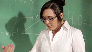 The girl student is having a problem with math