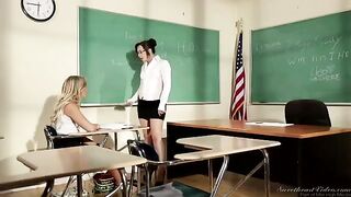 The girl student is having a problem with math