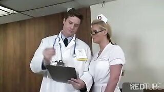 A doctor in a white coat fucks a hot nurse hard
