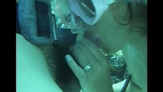 A sexy girl has sex with her guy right in the swimming pool water