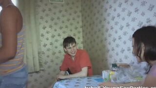 Foursome sex with a hot swap of partners right at home