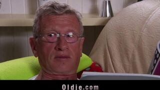 Old guys are hot for a girl in this steamy scene