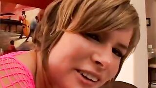A sister who loves anal sex with her brother and his friend on the couch