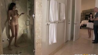 Johnny Sins roughly fucked pretty girl in bedroom on the bed