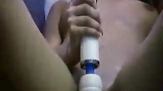 One guy caresses, the second finishes with a flow of passion
