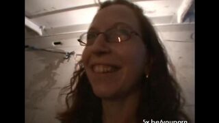 A hot girl is being fucked by two guys in their car