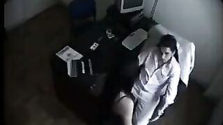 Spy cam sex in massage cabin. A man caught his wife with another guy
