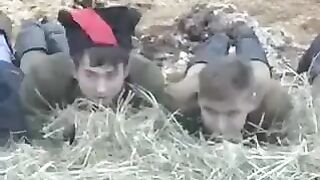 The guy brought the girl to the barn and fucked her in the hay