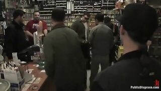 A girl was fucked hard in the shop, a wild and daring act