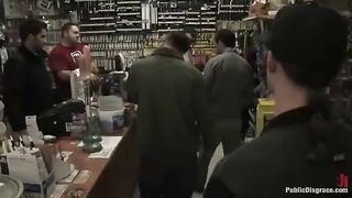 A girl was fucked hard in the shop, a wild and daring act