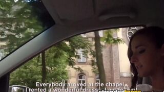 The bride got fucked by taxi driver in his car