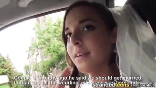 The bride got fucked by taxi driver in his car