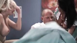 A man fucked in his sleep two sexy nurses in his bed