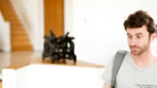 Two men fuck the stunning Veronika Avluv in an intense threesome scene