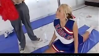 A gymnast has awesome sex after showing off her skills, sitting on a twine