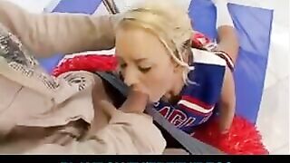 A gymnast has awesome sex after showing off her skills, sitting on a twine