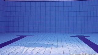 Helen stripped and swam in the pool without any swimwear
