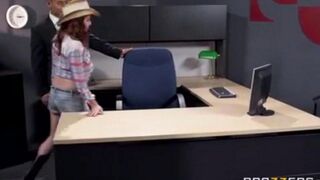 Asian guy fucks his secretary at the workplace, she loves it