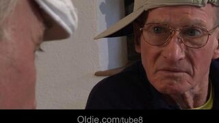 Two old people fucked by two young girlfriends in 2020