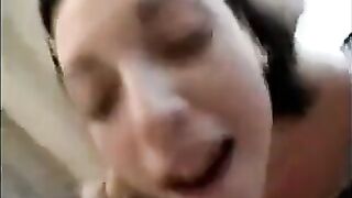 A friend cleans the sperm from the vagina and anus with a tongue