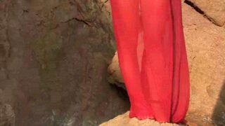 A hot girl walked outside naked and got wet, it was awesome